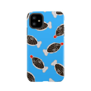 Sushi Soy Fish Pattern In Blue Tough Phone Case