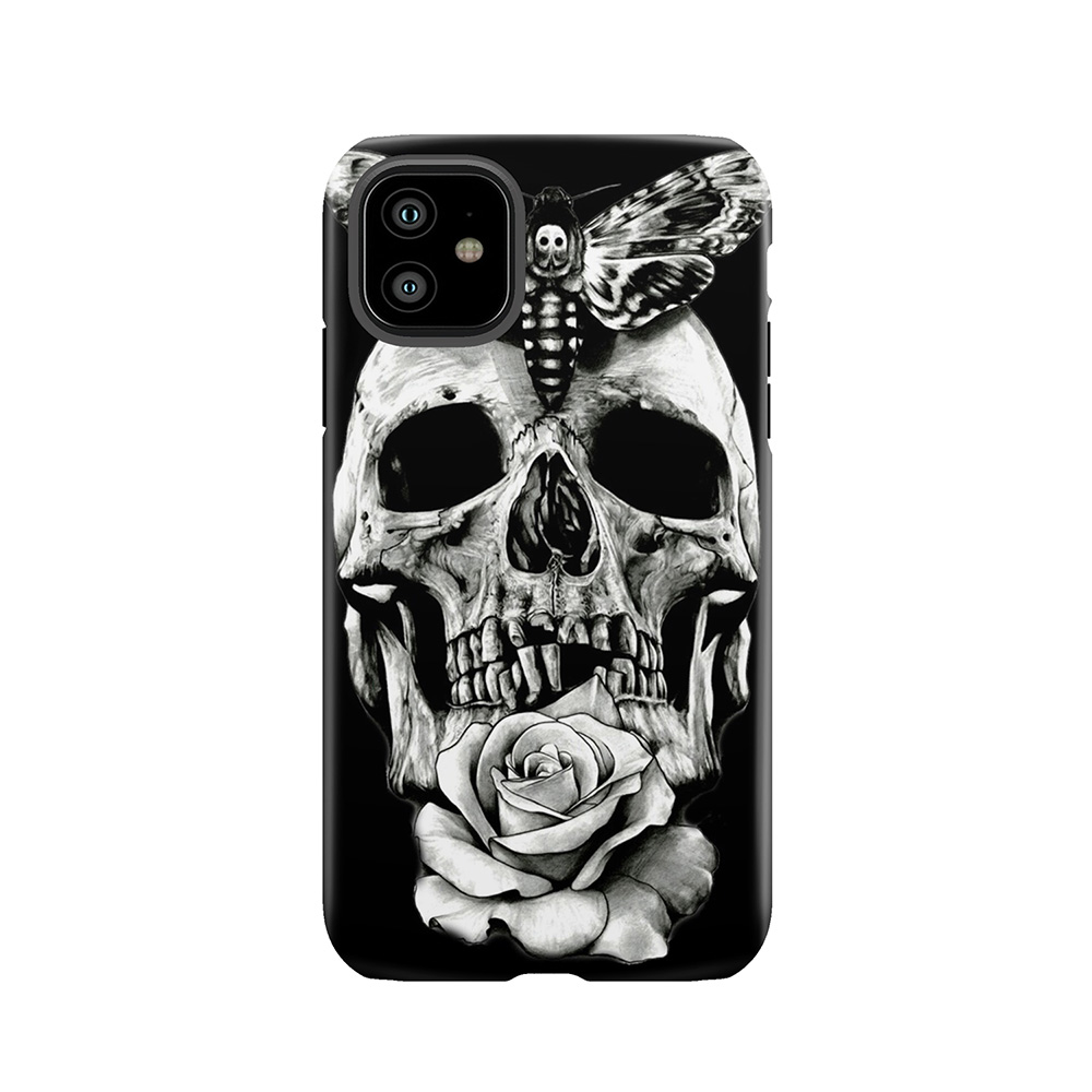 Tattoo - Butterfly On Skull Tough Phone Case