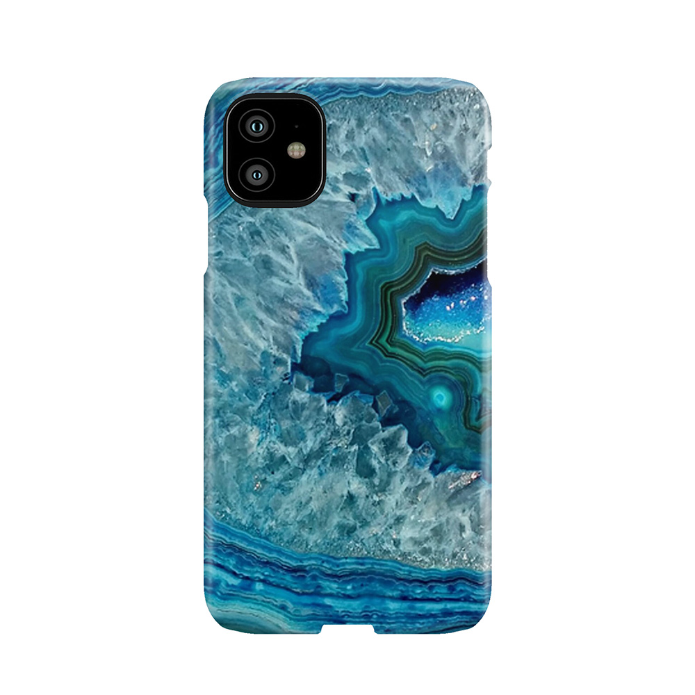 Teal Aqua Turquoise Blue Rock Agate Mineral Crystals Pattern Phone Case