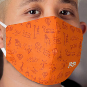Team Coco Orange Doodles Cloth Face Mask