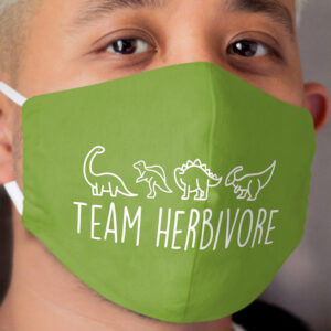 Team Herbivore - Vegan - Vegetarian - Animal Rights Cloth Face Mask