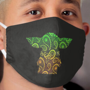 Teardrop Mandala Silhouette - Alien Forest - Dark Background Cloth Face Mask