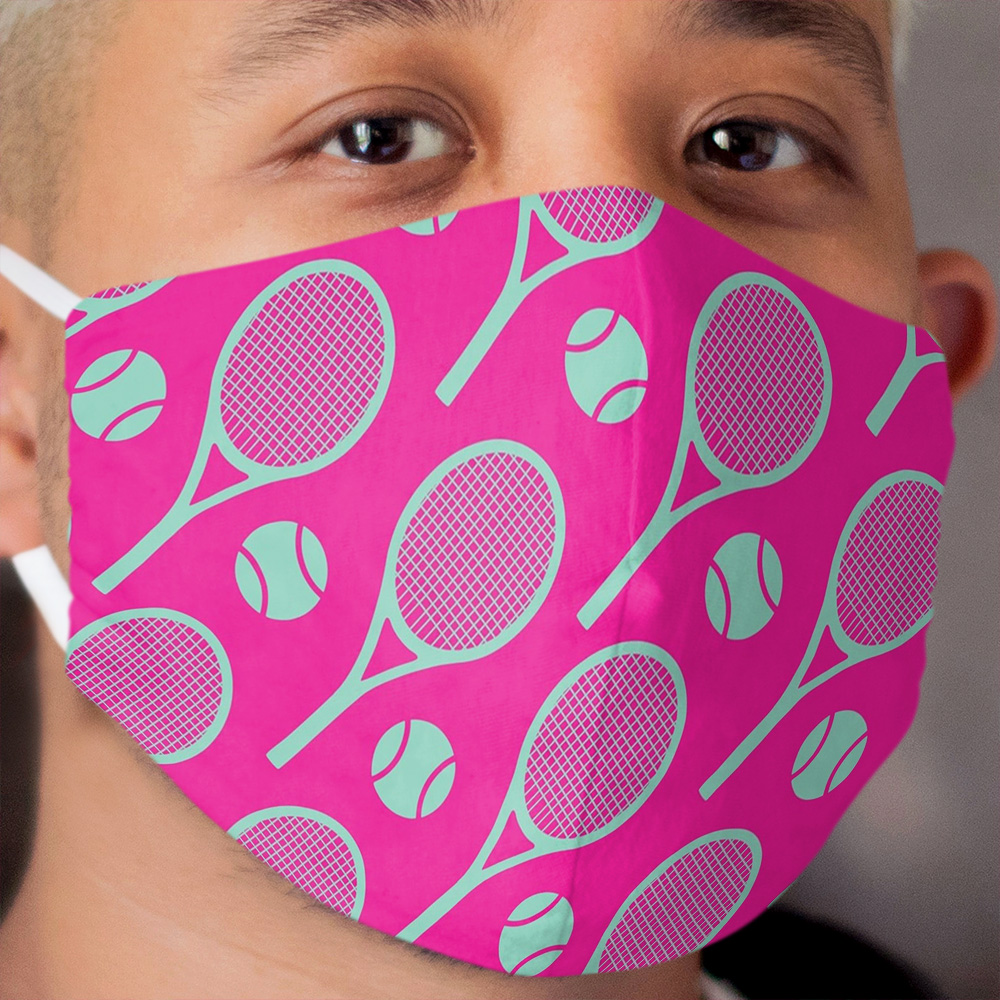 Tennis sweet pink and minty pattern Cloth Face Mask