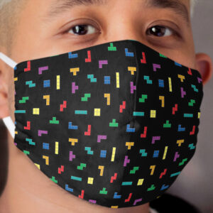 Tetris Block Pattern Cloth Face Mask