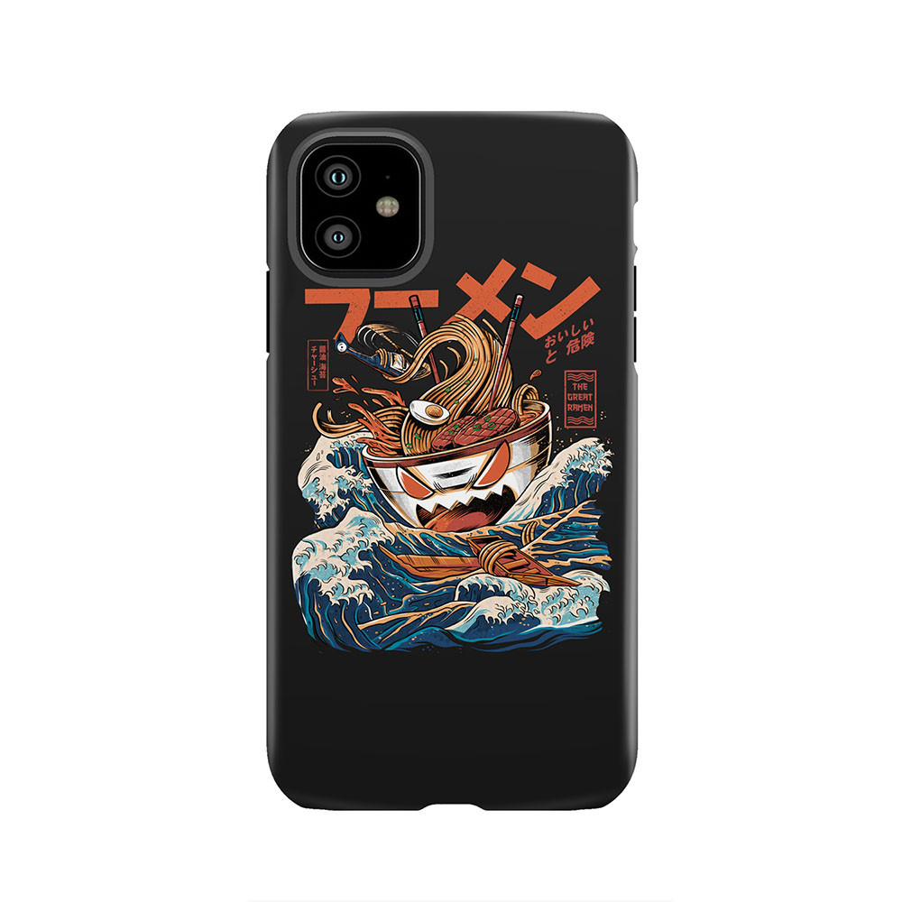 The black Great Ramen Tough Phone Case