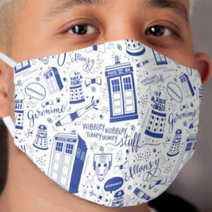The Doctor Blue and White Pattern Cloth Face Mask