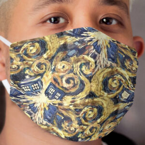 The Doctor Starry Night Police Box Cloth Face Mask