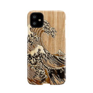 The Great Hokusai Wave In Bamboo Inlay Style Phone Case