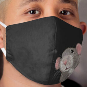The Peeking Rat (Grey/ Black) Cloth Face Mask