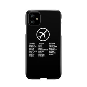The Phonetic Alphabet With A Picture Of An Airplane. Phone Case