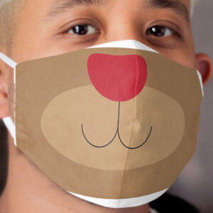 The Red Cloth Face Masked Reindeer Cloth Face Mask