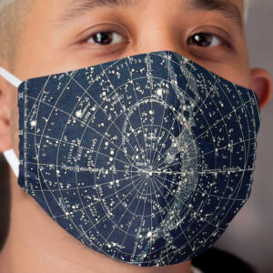 THE STAR CONSTELLATIONS : Vintage 1900 Galaxy Print Cloth Face Mask