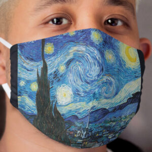 The Starry Night by Vincent Van Gogh Cloth Face Mask 2