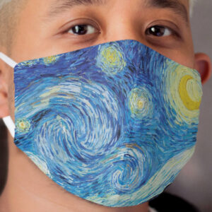 The Starry Night by Vincent Van Gogh Cloth Face Mask 3