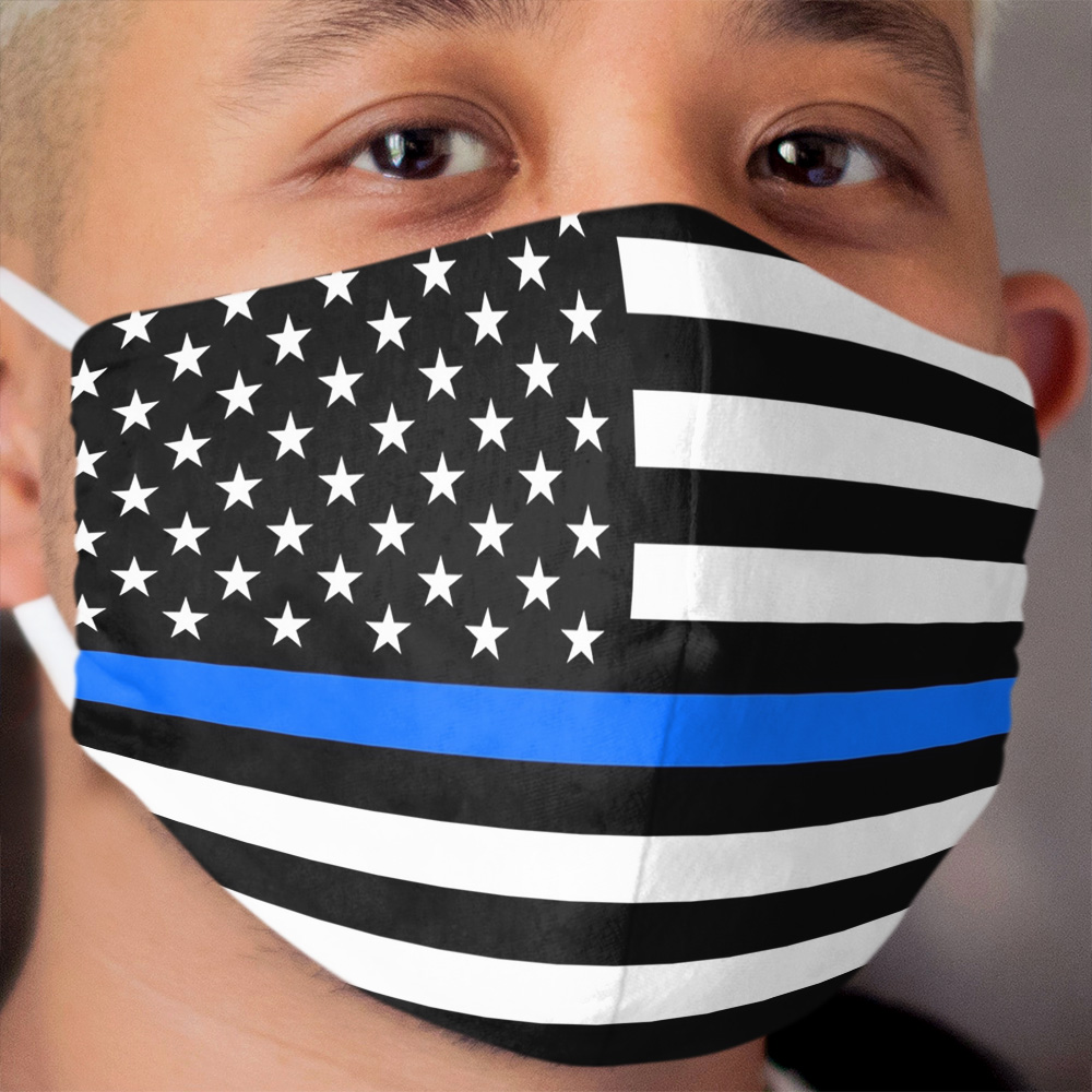 Thin Blue Line / Police / Law Enforcement / USA Flag Cloth Face Mask