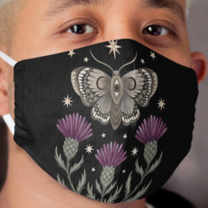 Thistle and moth Cloth Face Mask
