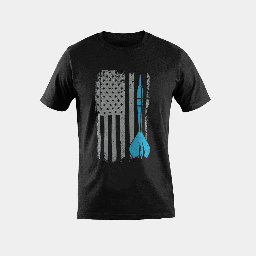 Throwing Darts - Vintage USA American Flag for Dart Players T-Shirt