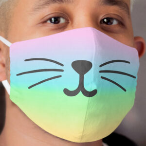 Tie Dye Cat Smile Cloth Face Mask