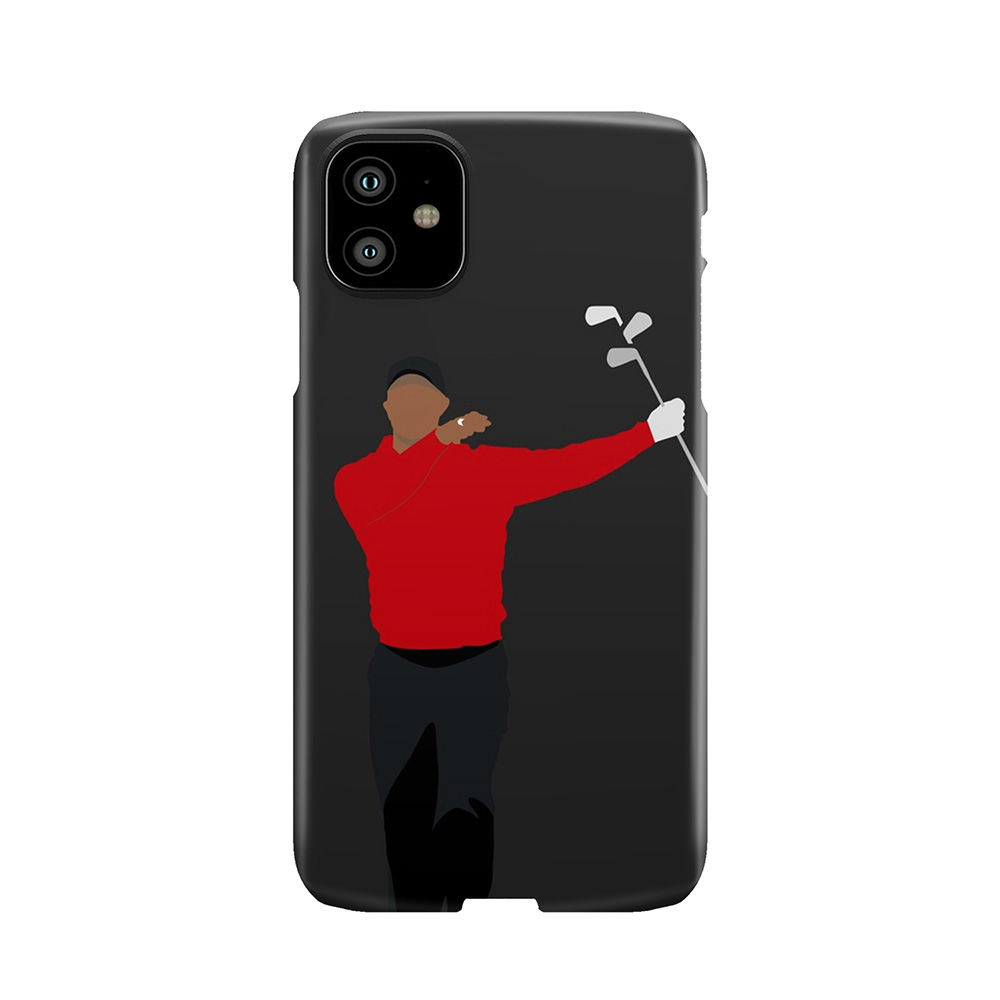 Tiger Woods Club Twirl | Sunday Red Golfer Phone Case
