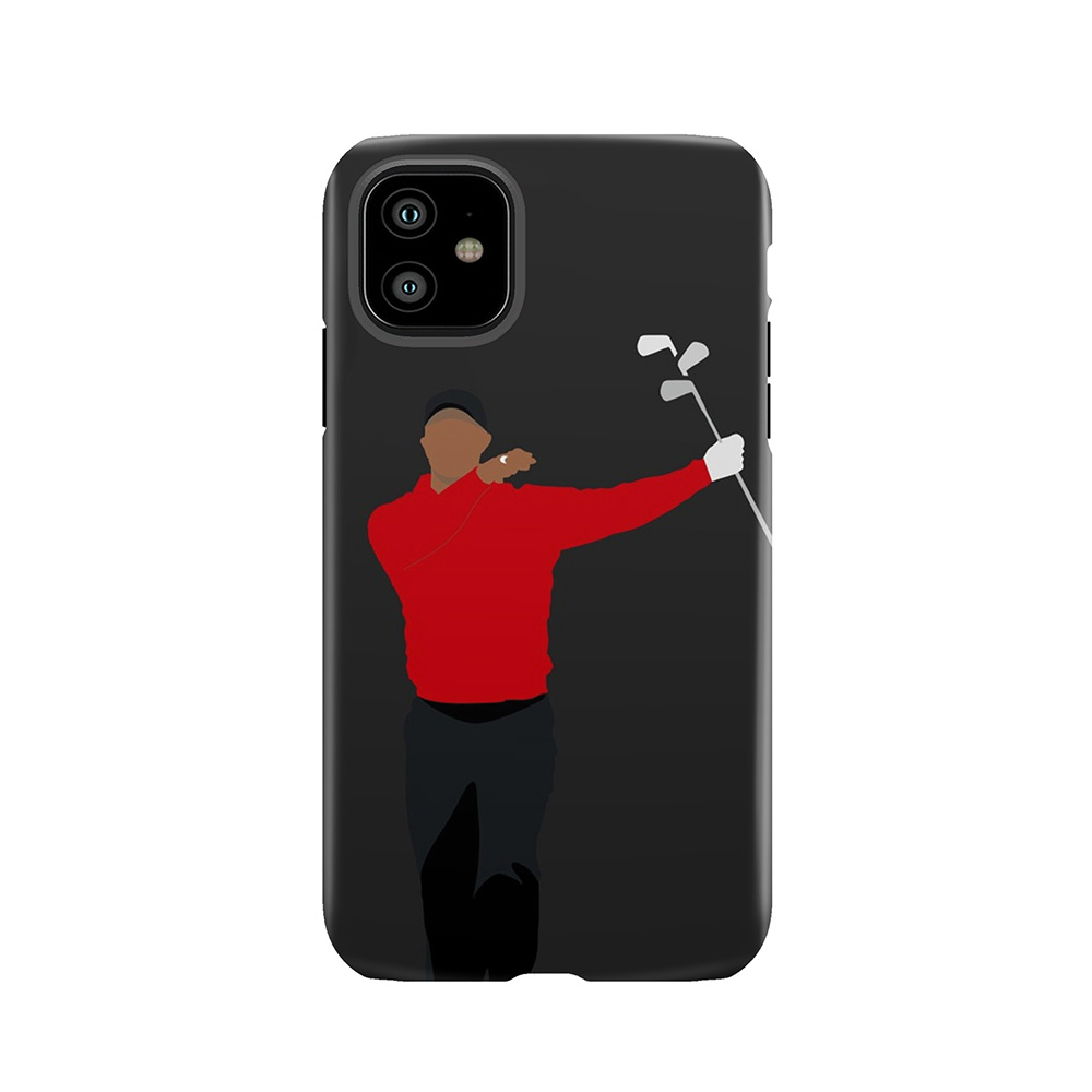 Tiger Woods Club Twirl | Sunday Red Golfer Tough Phone Case