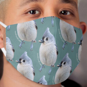 Titmouse flock face mask teal Cloth Face Mask