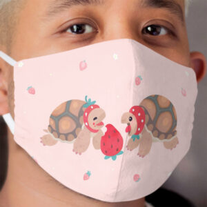 Tortoises love strawberries Cloth Face Mask