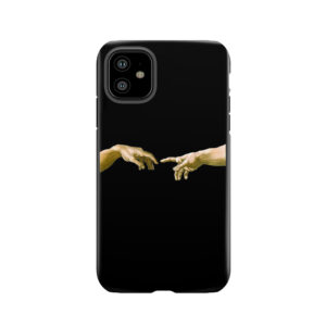 Touch Of God, The Creation Of Adam, (Close Up), Michelangelo, 1510, Genesis, Ceiling, Sistine Chapel, Rome, On Black. Tough Phone Case