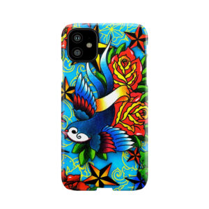Traditional Swallow & Rose Tattoo Phone Case