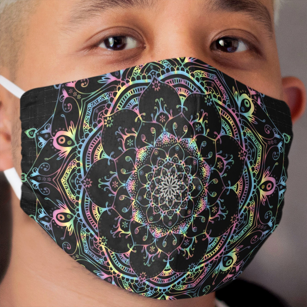 Transcendental Dream Mandala Hippie Festival Bohemian Zen Spiritual Meditation Cloth Face Mask