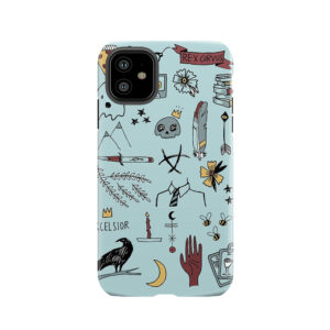 Trc Doodles Blue Background Tough Phone Case