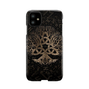 Tree Of Life With Triquetra On Futhark Pattern Phone Case