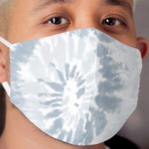 Trendy Pale Blue Swirl Tie Dye Pattern Cloth Face Mask