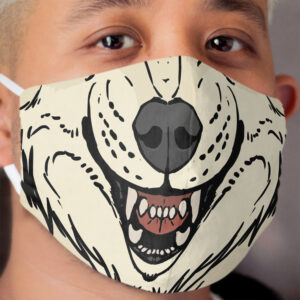 Tribal Werewolf - White Cloth Face Mask