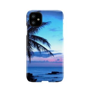 Tropical Island Pretty Pink Blue Sunset Landscape Phone Case