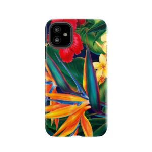 Tropical Paradise Hawaiian Birds Of Paradise Illustration Tough Phone Case