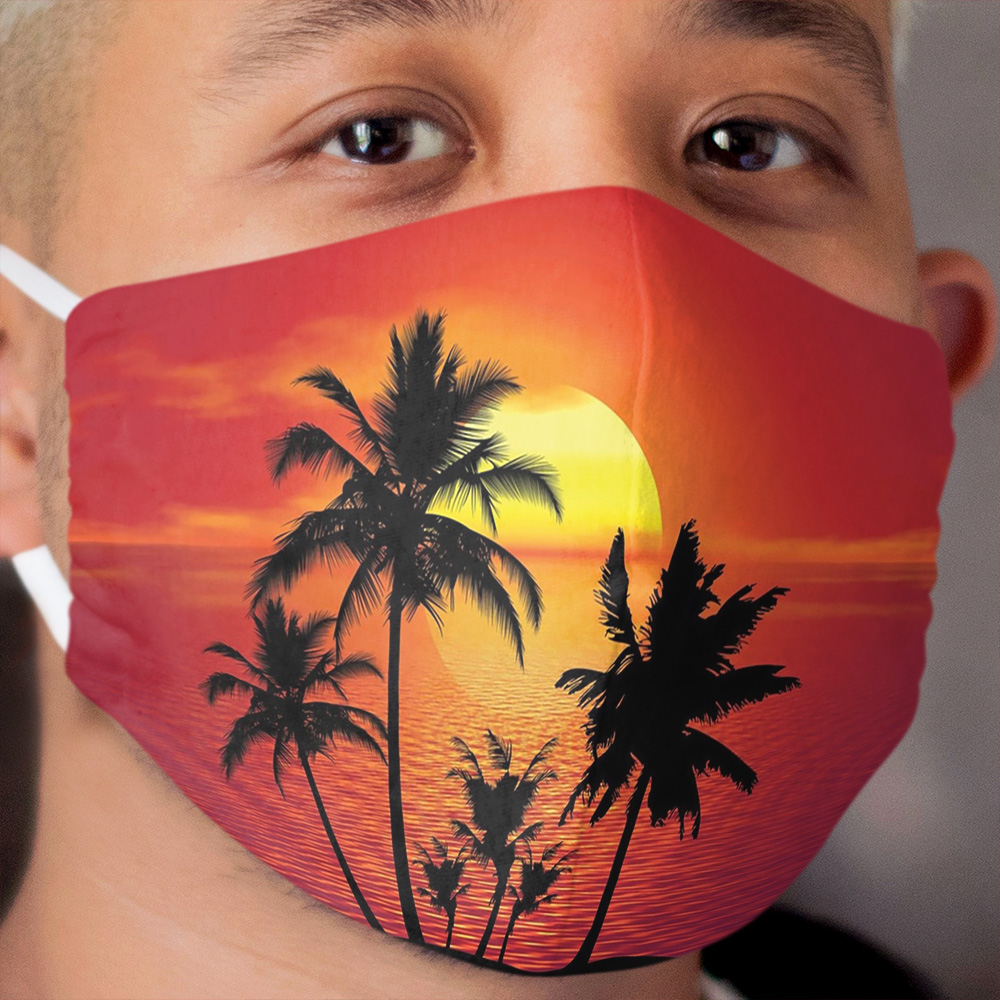 Tropical Summer Sunset Cloth Face Mask