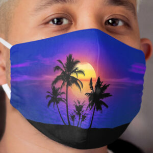 Tropical Sunset Palm Trees Cloth Face Mask