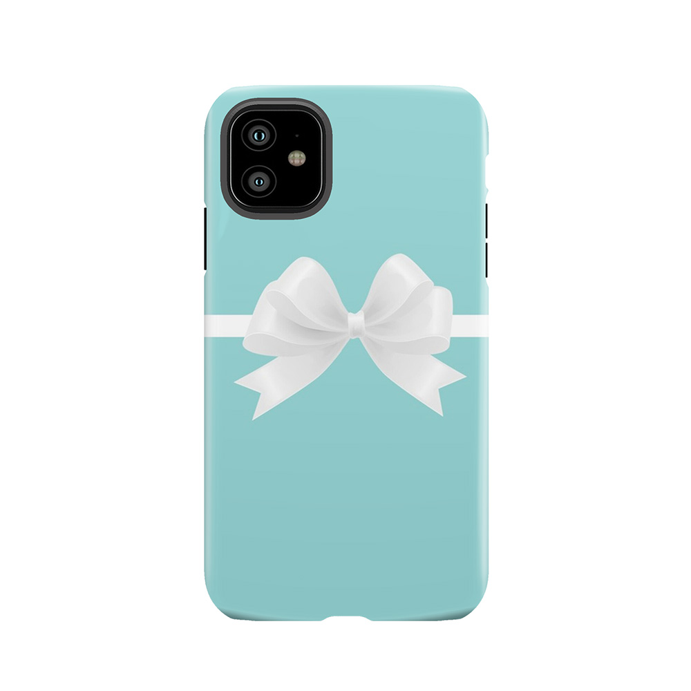 Turquoise & White Bow Tough Phone Case