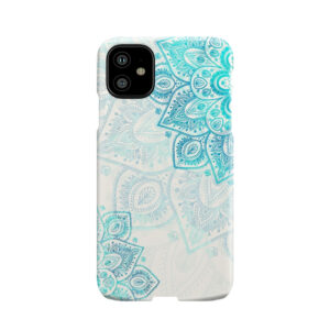 Turquoise Flowers Mandala Phone Case