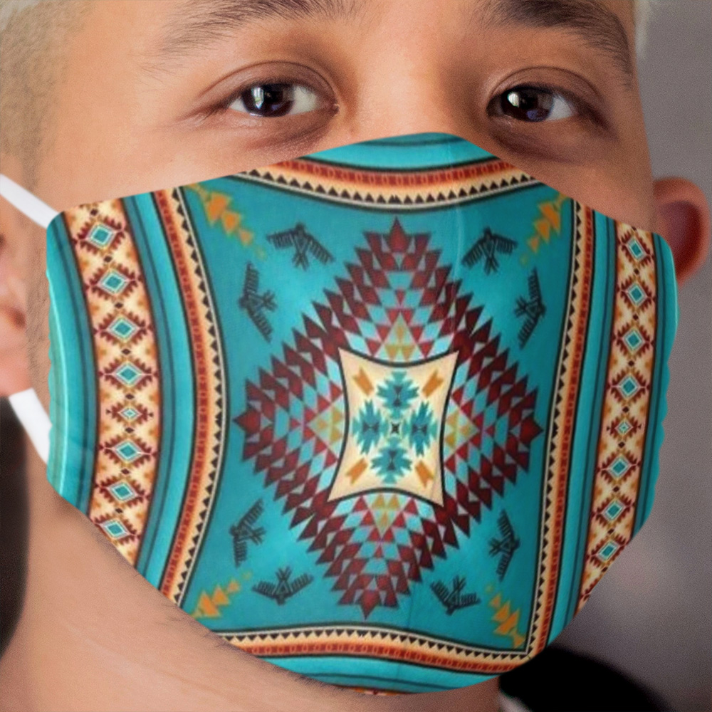 Turquoise Pattern Native American Style Cloth Face Mask