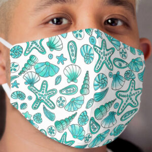 Turquoise seashells Cloth Face Mask