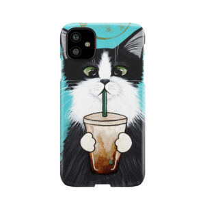 Tuxedo Cat With Iced Coffee Phone Case
