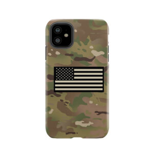 U.S. Flag: Woodland Camouflage Tough Phone Case