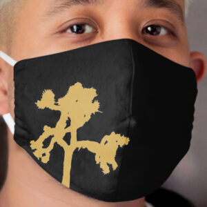 U2 - Joshua Tree Silhouette on Black Cloth Face Mask