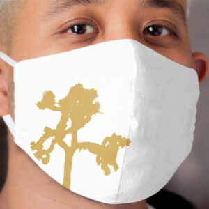 U2 - Joshua Tree Silhouette on White Cloth Face Mask