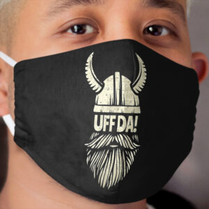 Uff Da Viking Helmet Funny Beard Scandinavian Mythology Popular Norwegian Phrase Cloth Face Mask