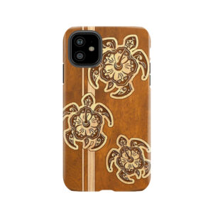Uhane Honu Faux Wood Hawaiian Turtle Tough Phone Case