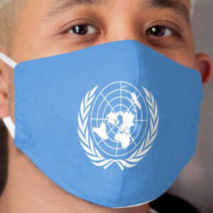 UN FLAG. Flag of the United Nations. PURE AND SIMPLE. Cloth Face Mask