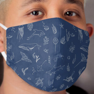 Under The Sea Navy Cloth Face Mask