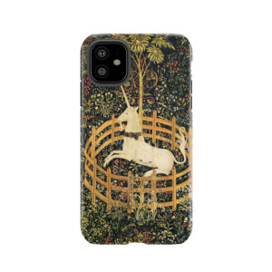 Unicorn And Gothic Fantasy Flowers, Green Floral Motifs Tough Phone Case